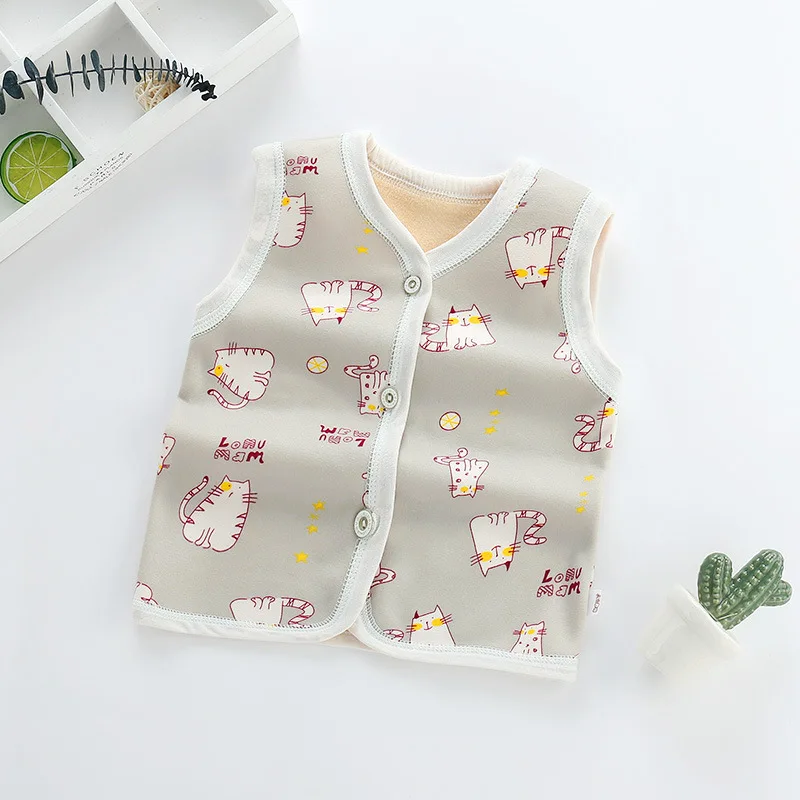 Детская зимняя куртка с принтом кошек на мальчика и девочку|Жилеты| |