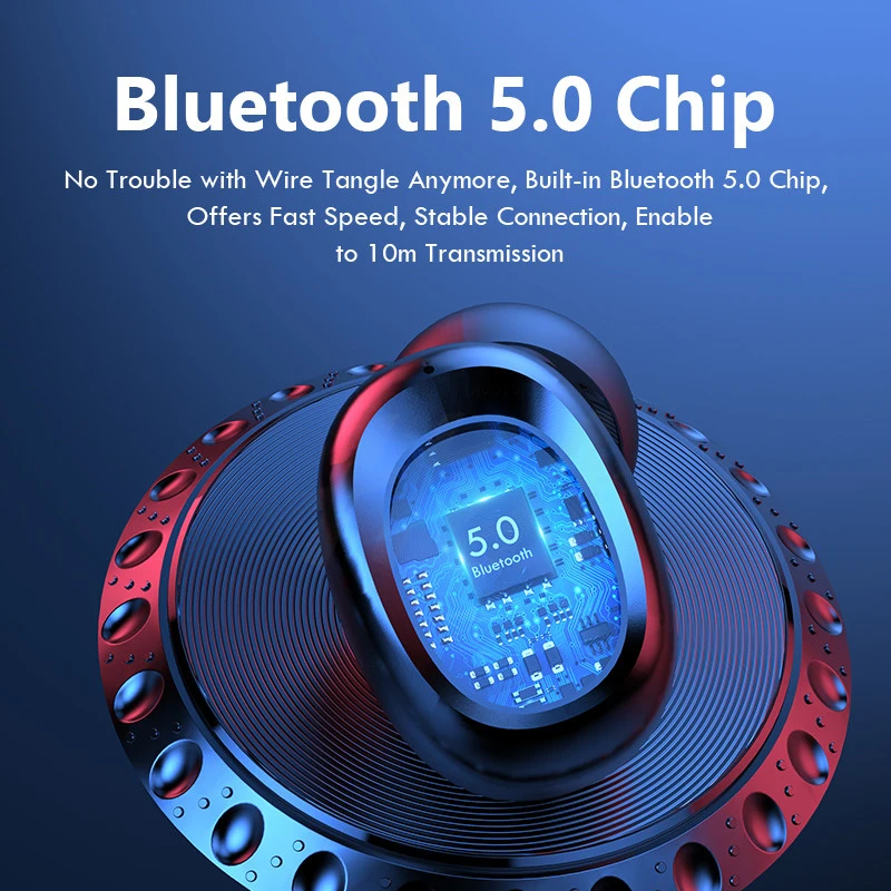 TWS Bluetooth 5 0 наушники 2200 мАч зарядная коробка светодиодный дисплей беспроводные 9D