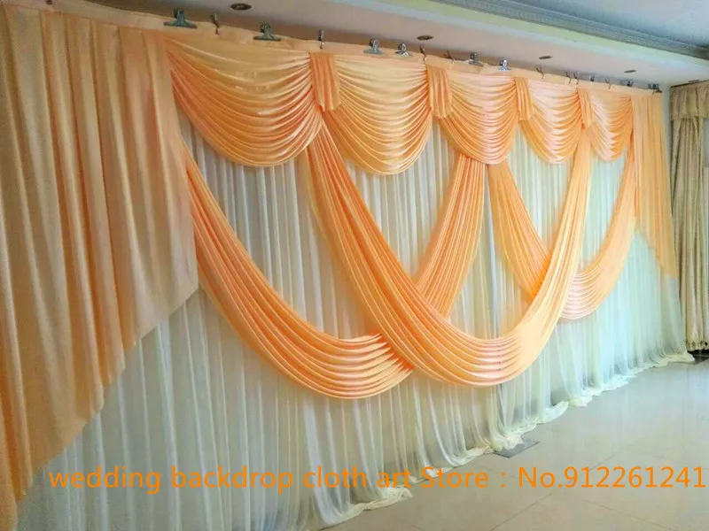 3M*6M wedding backdrop with swags  10ft*20ft Party Curtain stylist Celebration backcloth Stage curtain design decoration