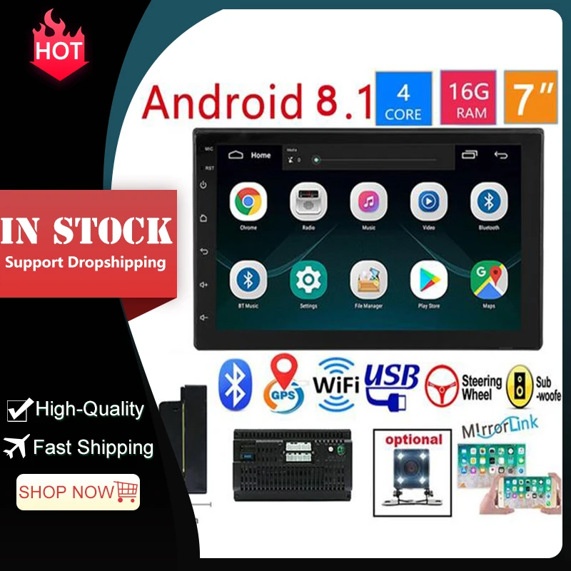 

Android 10.1 16G memory 7 inch touch button HD car bluetooth MP5 player car 2 DIN radio universal GPS navigation integrated