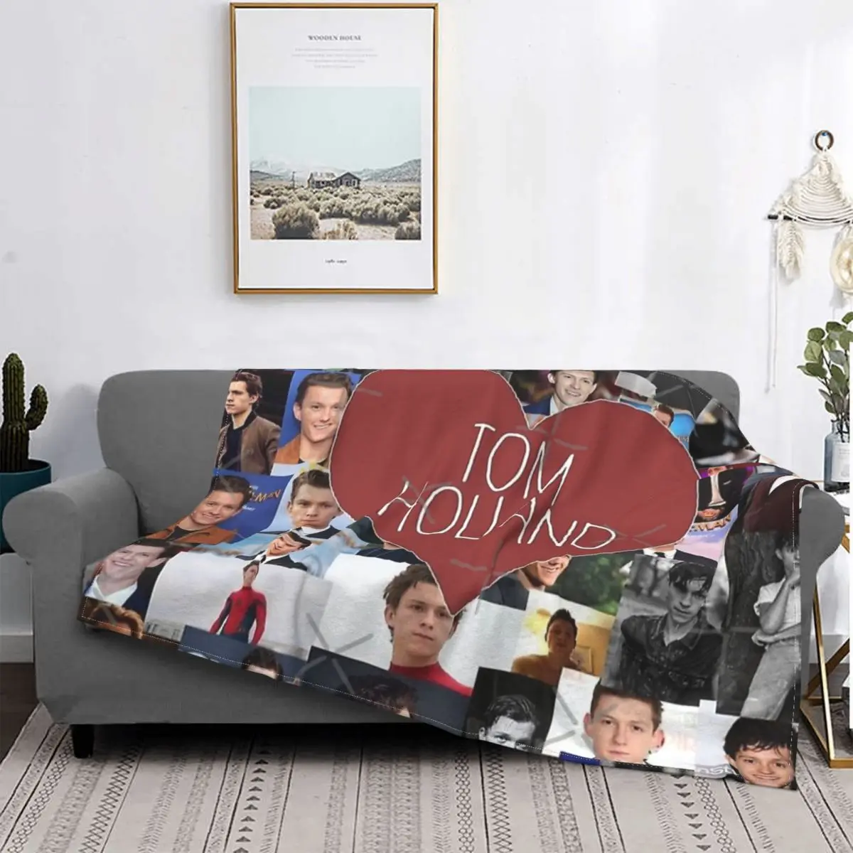 

Том Голландия-Manta с наклейками, colcha a cuadros para cama, toalla de playa, manta Kawaii, textil para el домашний роскошный