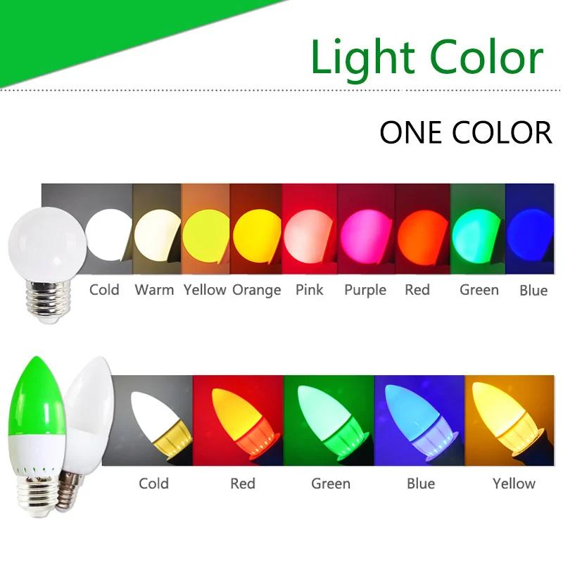 10 шт. светодиодный лампы E14 E27 3 Вт G45 C35 RGB светильник Красочный Свеча SMD 2835