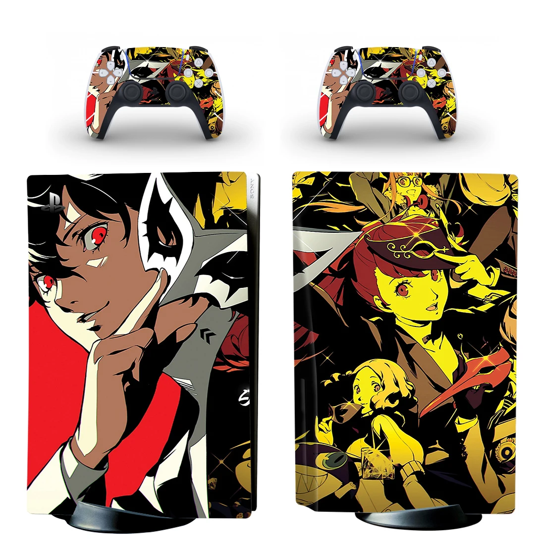

Persona 5 PS5 Standard Disc Skin Sticker Decal Cover for PlayStation 5 Console and 2 Controllers PS5 Disk Skin Vinyl