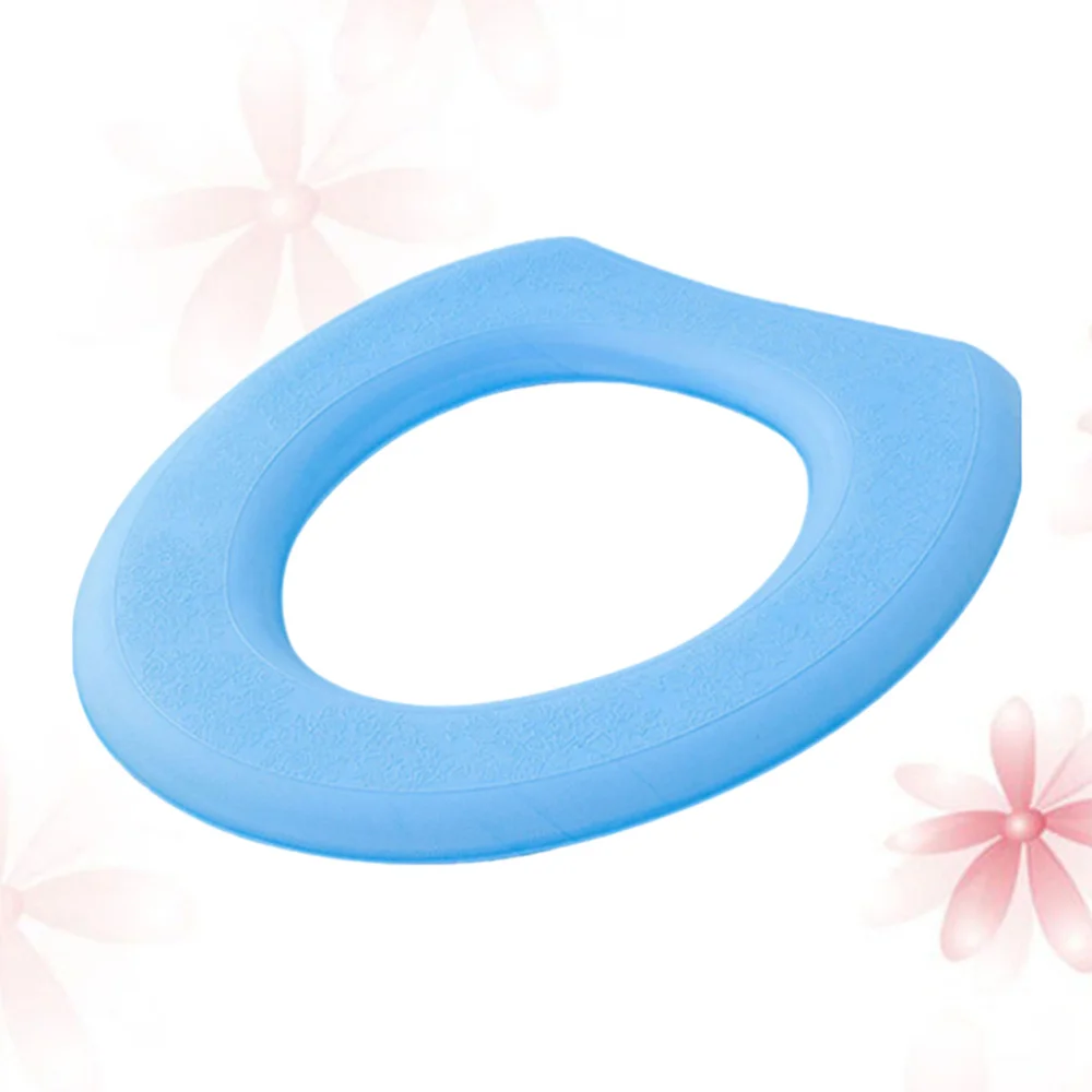 

Household Toilet Closestool Mat Waterproof EVA Thickening Warm General Paste Type Toilet Pad Supplies for Home Bathroom (Blue)