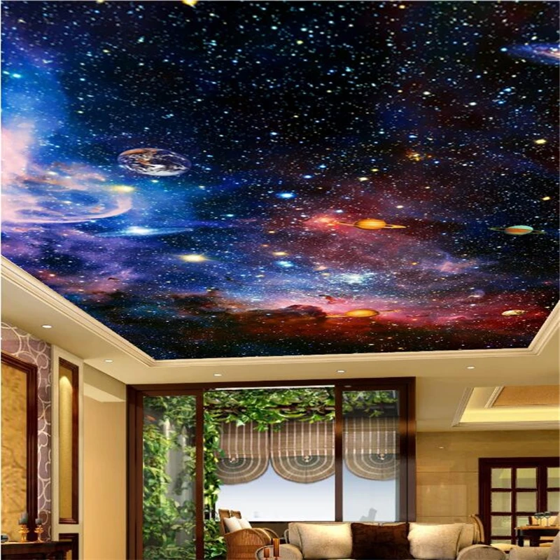 wellyu обои Custom wallpaper 3d Photo Fresco Space Star Parlor Bedroom Hotel Shopping Ceiling for walls 3 d | Обустройство дома