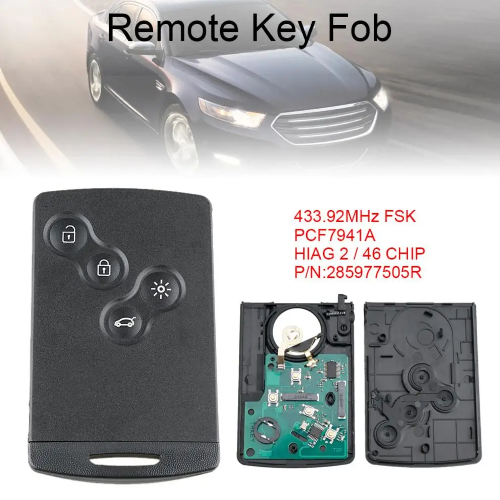 433 МГц смарт карта Автомобильный Дистанционный ключ с чипом ID46 / 7953 подходит для