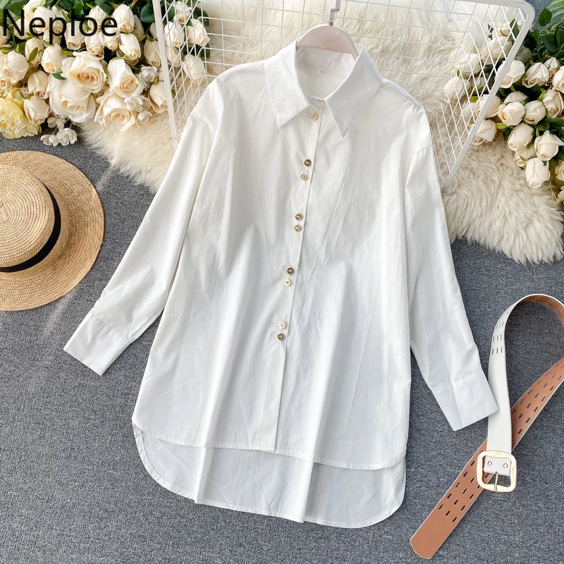 Однотонная женская рубашка с поясом весна 2020 Повседневная однобортная блузка