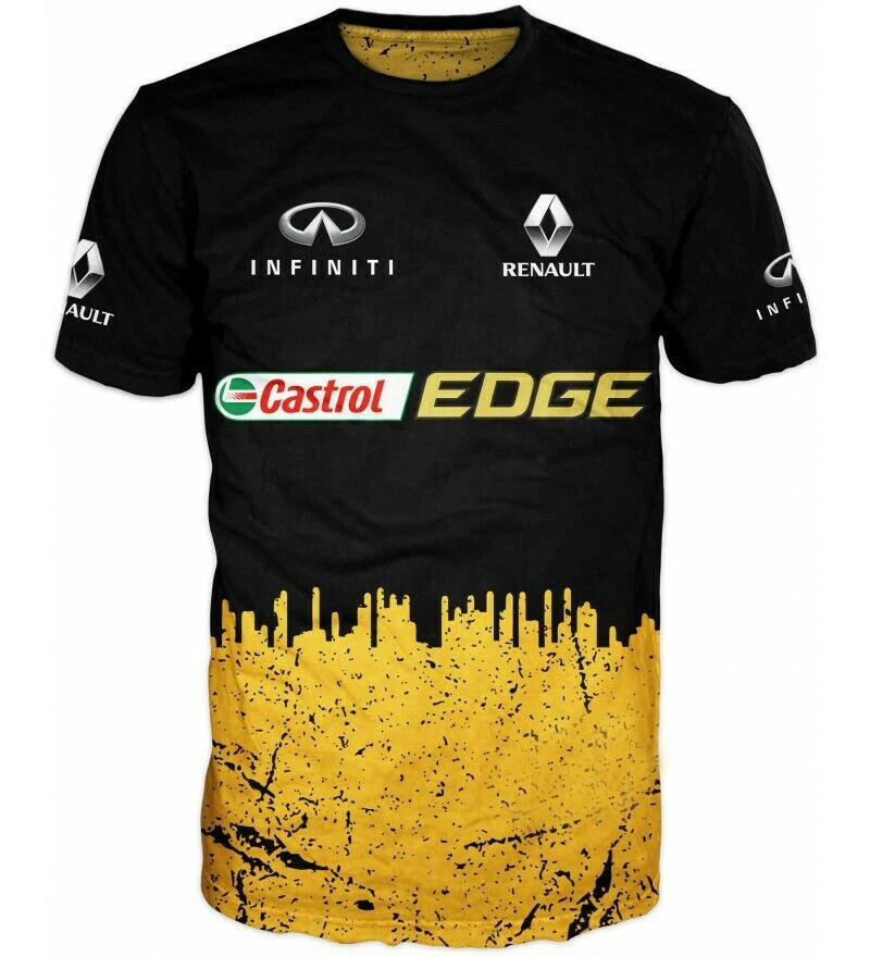 

2019 Season F1 Car Fan Racing Team Yellow Quick Drying Breathable Men's Round Neck Short Sleeve Bike Cycling Motorcycle T-Shirt