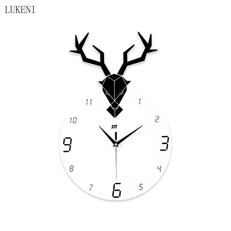 Настенные часы с изображением головы оленя европейская личность креативные для