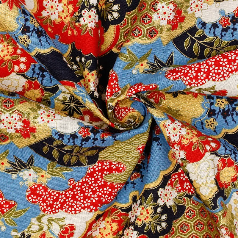 Ткань из чистого хлопка в японском стиле Веерообразный узор одежда