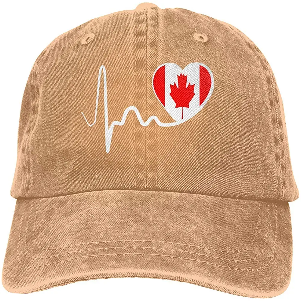 Канада Флаг сердцебиение унисекс джинсовая ткань пиковая кепка регулируемая