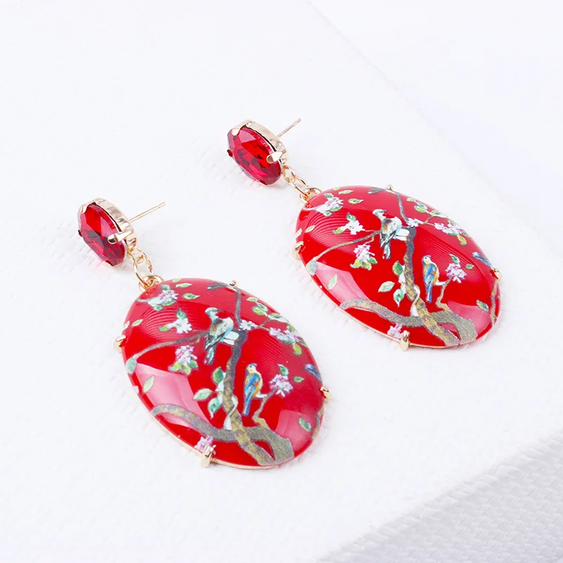 Женские акриловые серьги Luleur вечерние в китайском стиле с изображением ветки