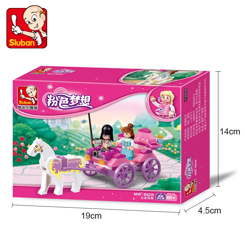 

137Pcs Girl Friends Princess Royal Carriage Wagon Model Building Blocks Sets Figures Bricks Educational Toys For Girls