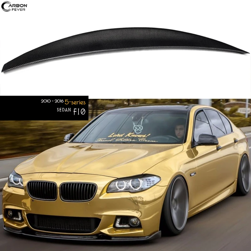 

3*3 3K Twill Carbon Fiber Perfect-fit Rear Lid Spoiler for BMW 2010 - 2016 5 Series 4-Door Sedan (F10 & M5)