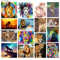 diamond painting lion picture cross stitch kits sunset abstract color scenic animal diy diamond embroidery mosaic art gift decor