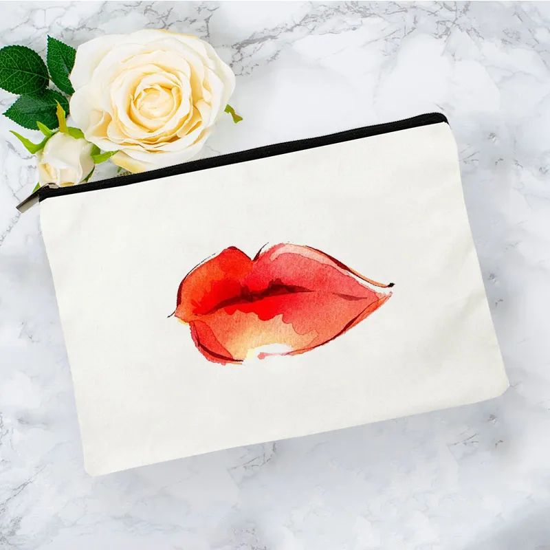 

Sexy Lips Cosmetic Bag for Makeup Women Mini Handbags Bags Women's Travel Organizer Storage Pouch Free Shipping Make Up Woman