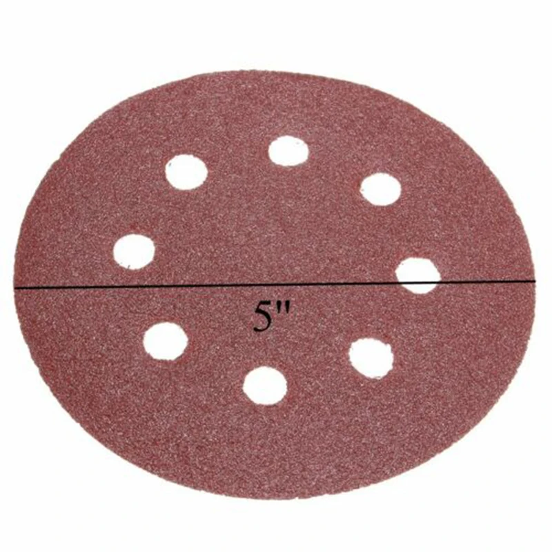 

5 Inch 50pcs Hook And Loop 80,120,180,240,320 Grit Sand Paper Sanding Discs