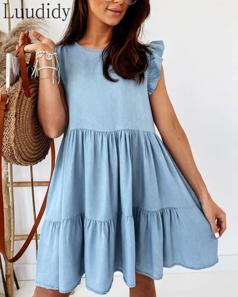 

Women Short Sleeve Ruched Casual A-Line Dress