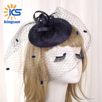 amazon hot bride hat retro european and american ladies hair accessories banquet tiara linen mesh yarn hat wholesale