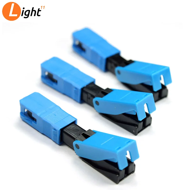 100 шт. быстрый разъем FTTH SC UPC Волоконно оптический покрытый провод волоконно