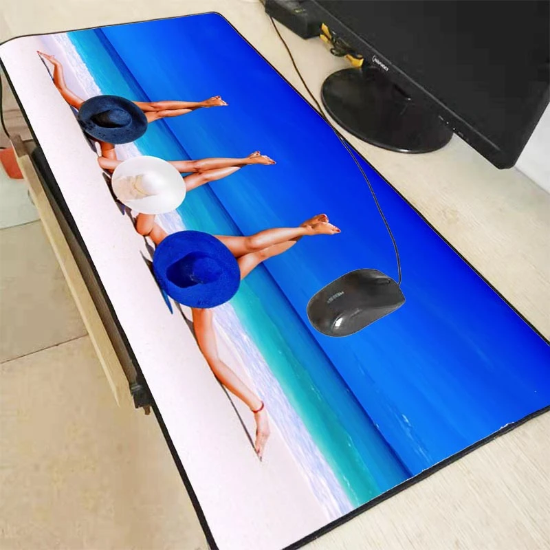 

Legs Up Holiday Summer Beach Hat Computer Gaming MousePad Large Mouse Pad Gamer Mause Carpet PC Desk Mat Keyboard Pad