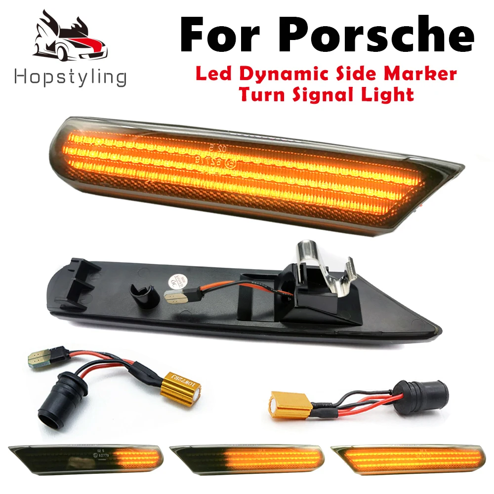 

LED Dynamic Side Marker Lights Turn Signal Blinker Lamps For Porsche 911 Carrera Turbo 4 S 4S Targa GT2 GT3 996 997 Boxster 986