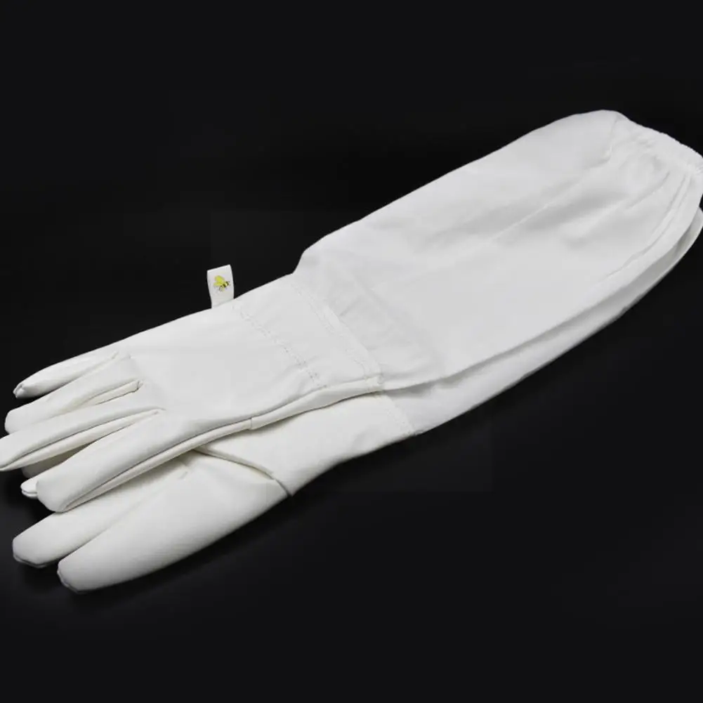 

1 Pc White Sheepskin Gloves Against Anti Bee Sting Bees Proof Breathable Beekeeping Special Cut Hand Hollow Stab-resistant A5D6