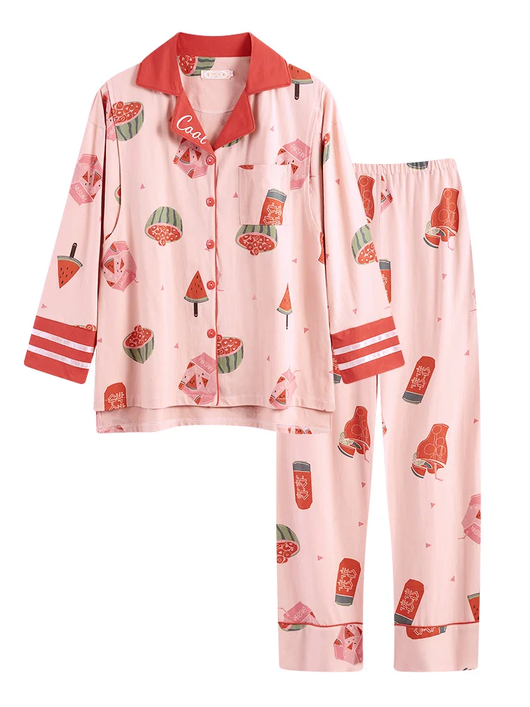 Пижама для кормящих мам грудного вскармливания корейская модная ночная рубашка