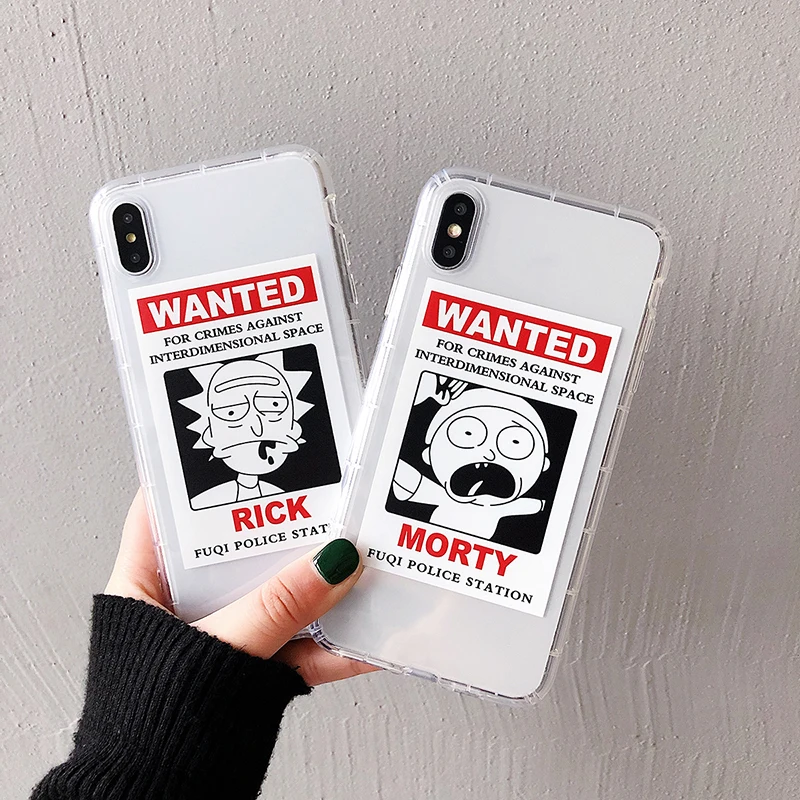 Роскошный силиконовый чехол Rick для Coque iPhone X XR Xs Max 11 Pro мягкий из ТПУ с рисунком