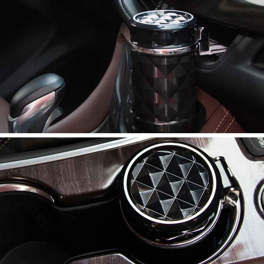 

Car Accessories Portable LED Light Car Ashtray Universal Cigarette Cylinder Holder Car Styling Proof Metal Cigarette Holder