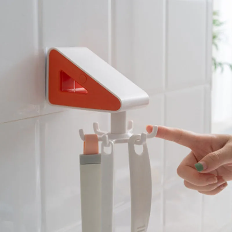 

Seamless Rotating Hook With Steel Pipe No Drilling Multipurpose Kitchen Bathroom Home Multifunction Hanging Wall Hook In Stock