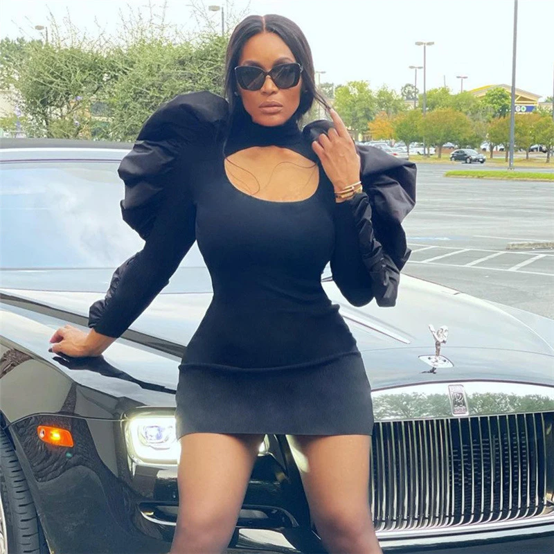 

Платье женское летнее винтажное, Осеннее, однотонное, с длинным рукавом