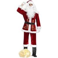 mens santa claus cosplay costume father christmas fancy dress new year xmas outfit suit adult man christmas costumes