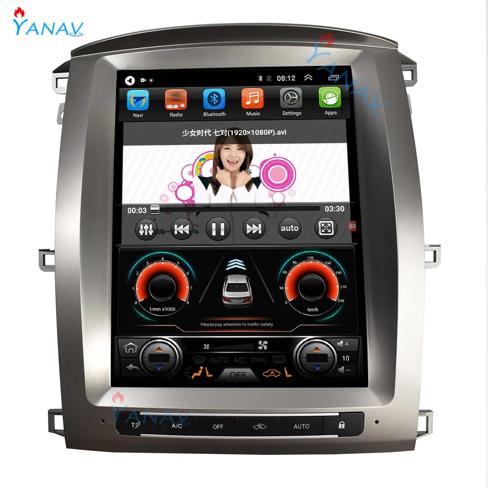 Автомобильный стерео GPS навигация Радио Аудио плеер для-TOYOTA LAND CRUISER LC100 2002-2007 tesla