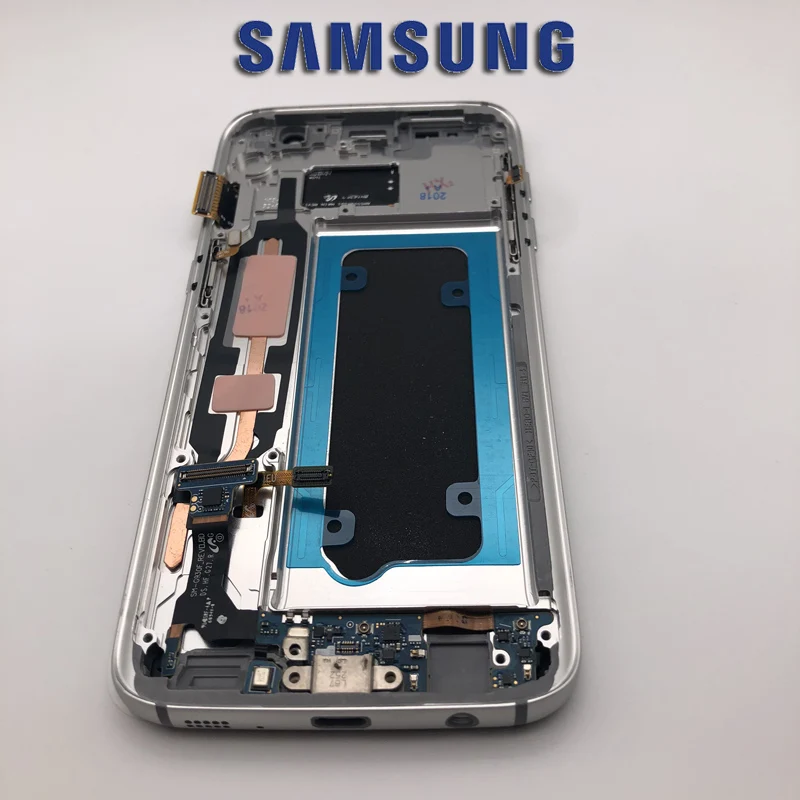 Без Buan-Shadow дисплей для SAMSUNG Galaxy S7 G930 G930A G930F ЖК-дисплей с рамкой кодирующий преобразователь сенсорного экрана в сборе - Цвет: G930F FRAME BLACK
