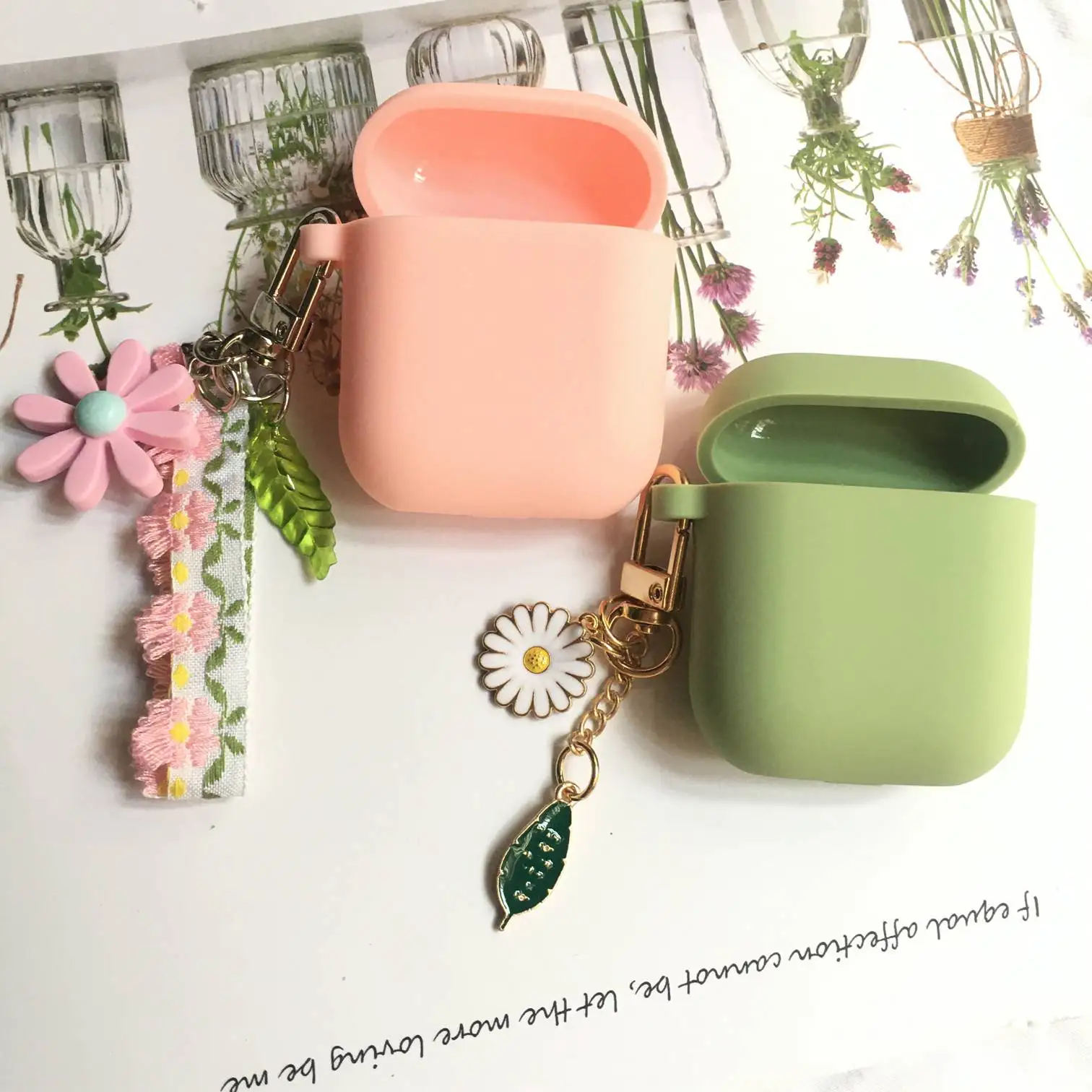 Чехол для Airpods sFor AirPods 2 роскошный корейский кружевной чехол с ромашками и цветами