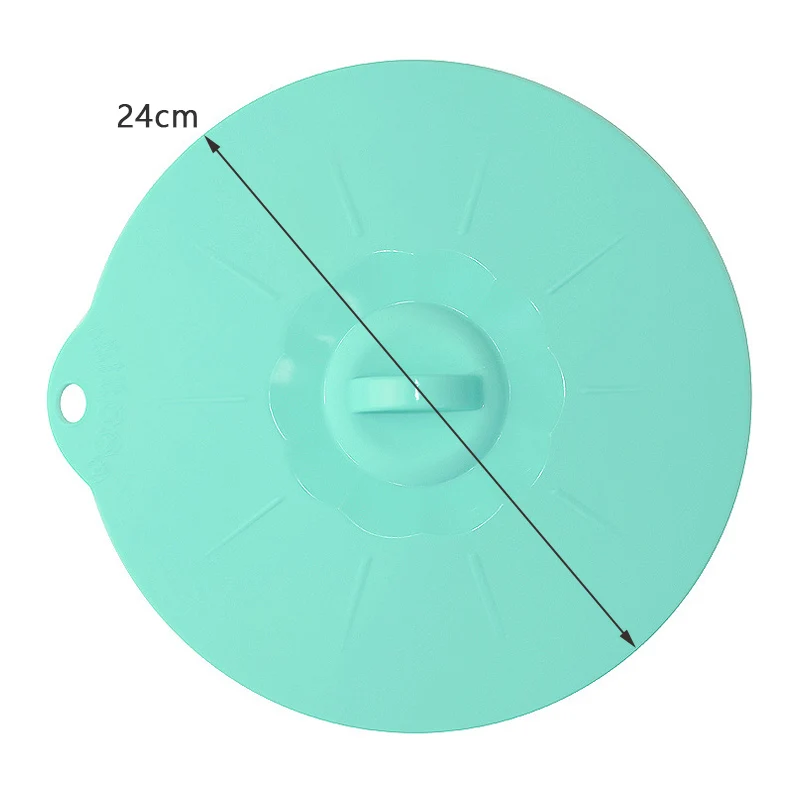 24cm Aquamarine Мульти-Функция силиконовый выкипает крышкой разлива сохранение посуда набор посуды стеклянная крышка печи сейф с вместо того, чтобы Пластик Обёрточная бумага Пособия по кулинарии инструменты - Цвет: 24cm Aquamarine