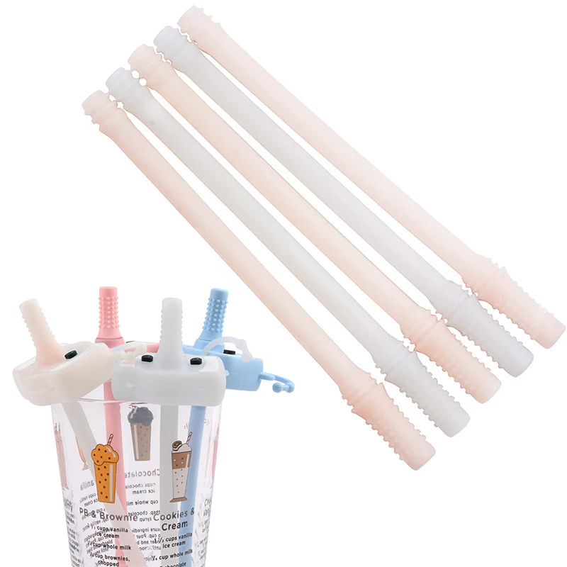 Многоразовые силиконовые соломинки LOFCA 1 шт. Детские Мультяшные питьевая