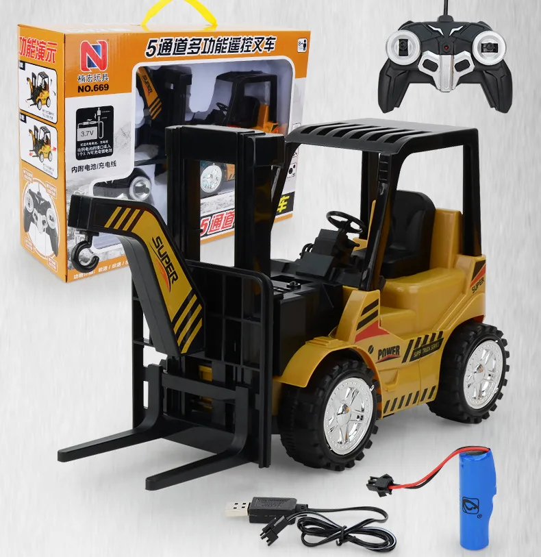 

1/8 Size 11CH RC Trucks RC Simulation Forklift Crane RTR Engineer Vehicle Toys Children Music Remote Control Car Toy