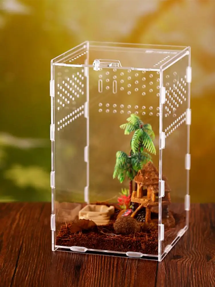 Контейнер для рептилий насекомых пауков черепах ящериц акриловая прозрачная