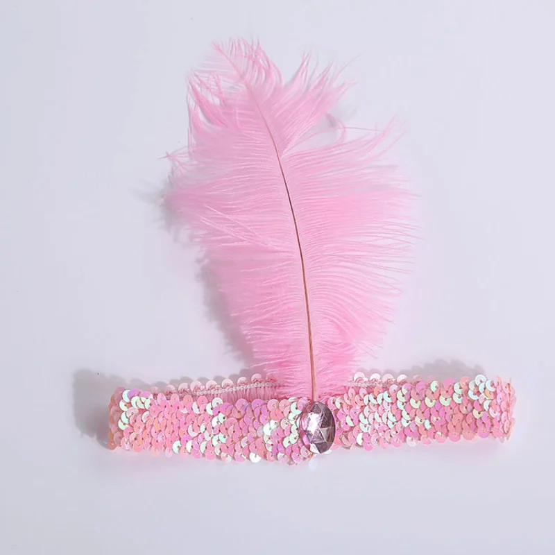 9 цветов головные уборы с перьями повязка на голову блестками Аксессуары для