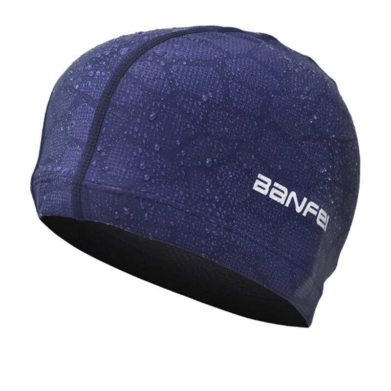 

1 High Elasticity Waterproof Fabric Swim Hat Protect Ears Long Hair Sports Shark Flexible Durable Swimming Cap