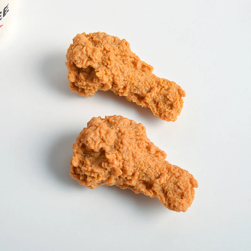 

3size Imitation Food Keychain French Fried Chicken leg Food Pendant Children's Toy Promotional Gift KeyRing