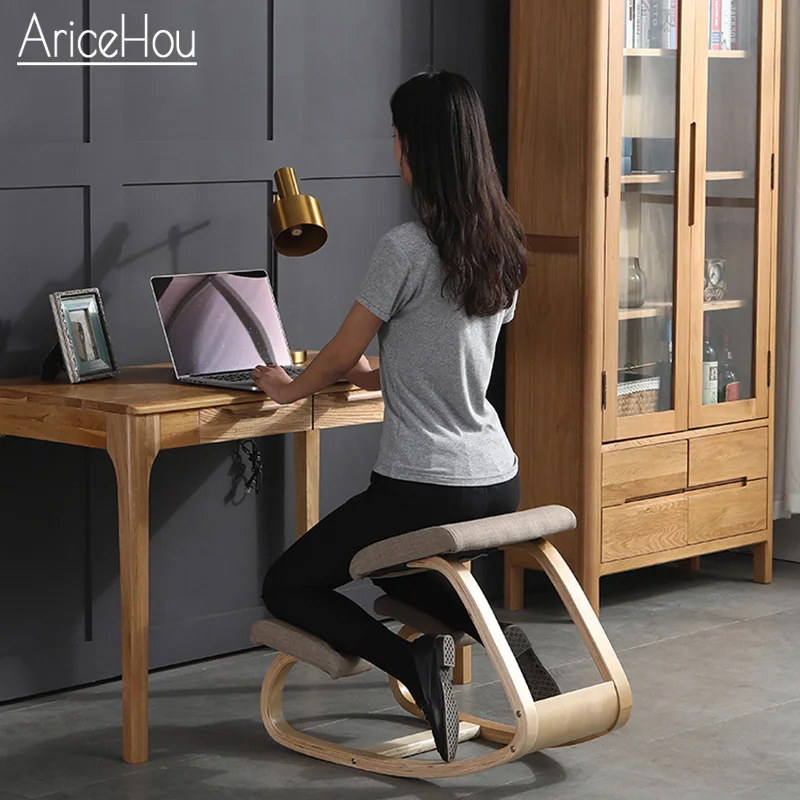 

AriceHou Original Kneeling Chair Stool Ergonomic Correct Posture Computer Chair Anti-myopia Chair Wooden Home Office Furniture