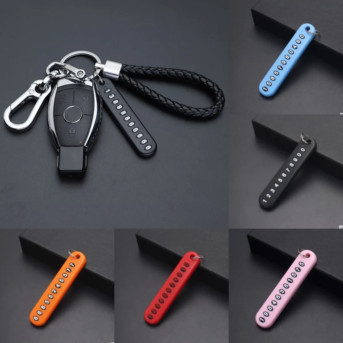 

Новинка, табличка с номером телефона, с защитой от потери, автомобильный брелок для ключей с номером телефона, украшение интерьера автомоби...