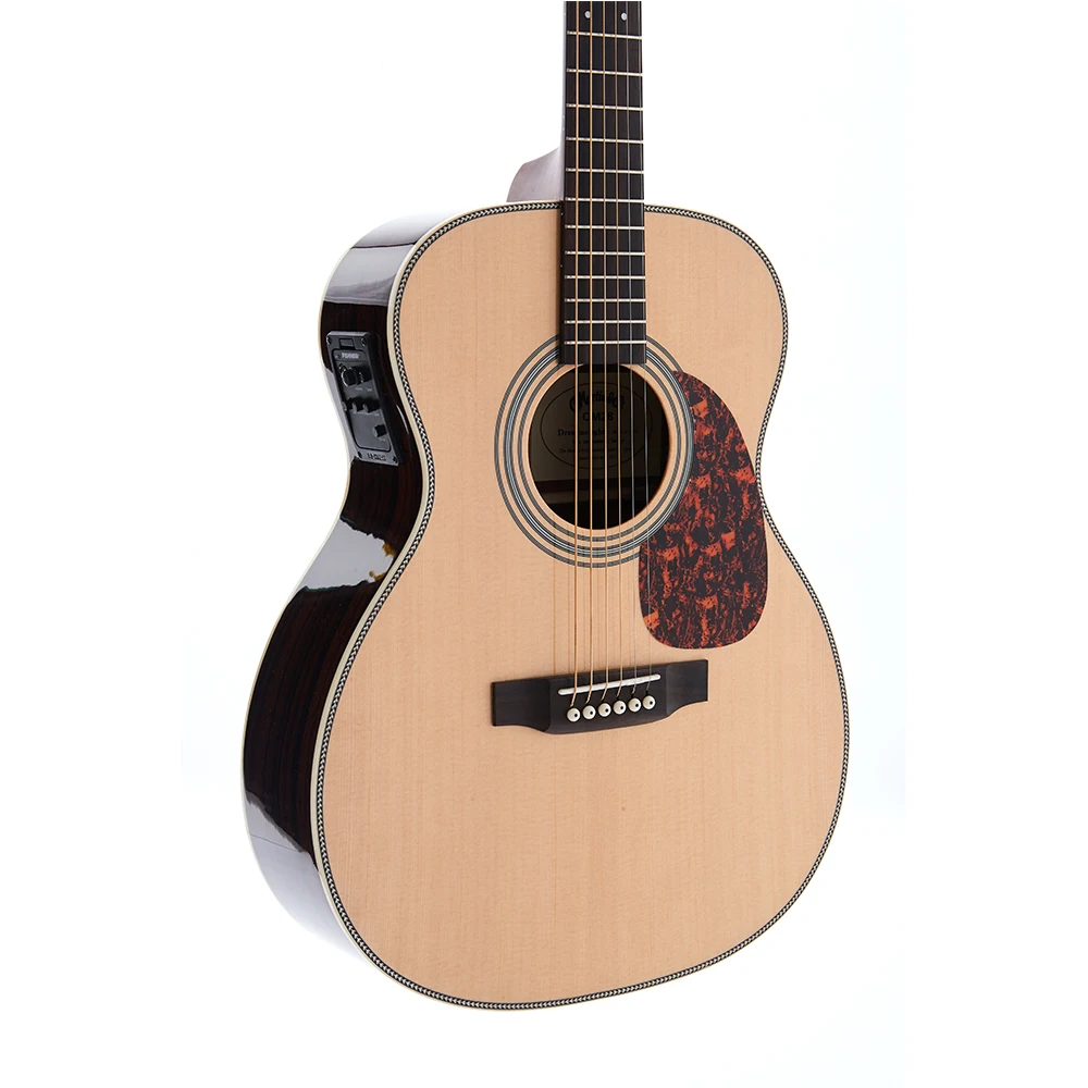 

41in 6 Strings OM Style 28E Electric Acoustic Guitar Fishman EQ Solid Spruce Top Grover Tuner