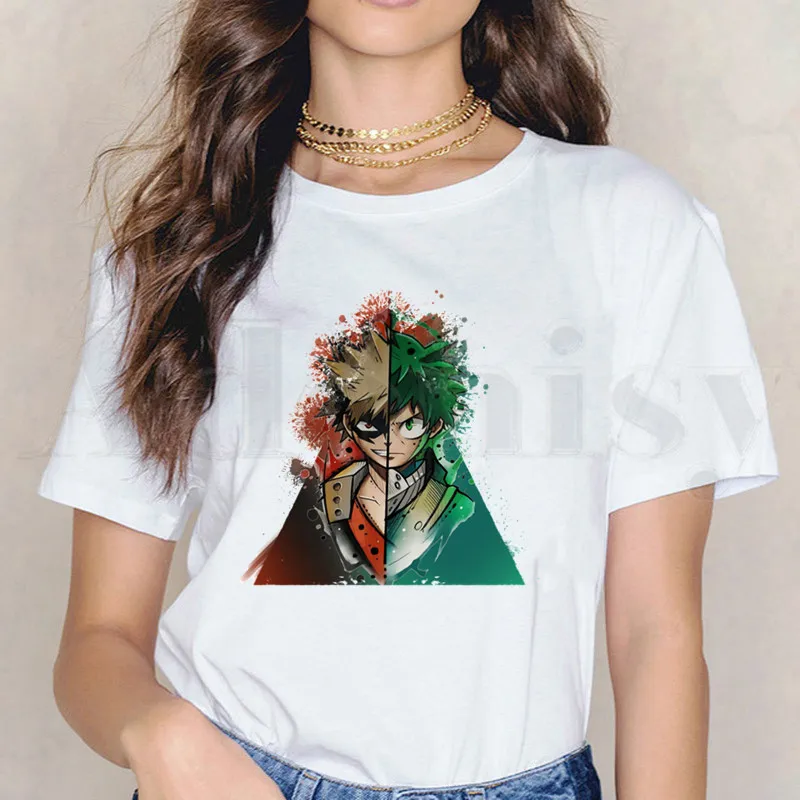 My Hero academic Bakugou Boku No Футболка Harajuku Повседневная белая футболка женская новая