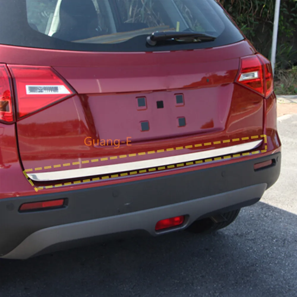 

For Suzuki Vitara 2016 2017 2018 2019 Car Stick Body Trunk Cover Stainless Steel Rear Door Tailgate Frame Plate Trim Lamp 1pcs