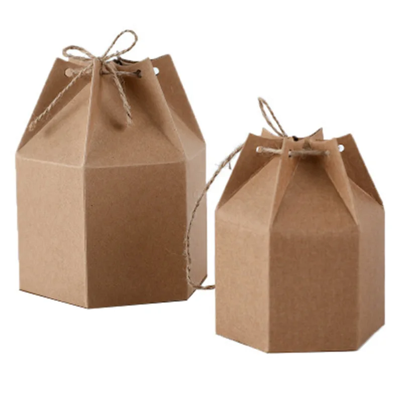 50 шт. креативные подарочные коробки из крафт-бумаги для конфет с фонариком