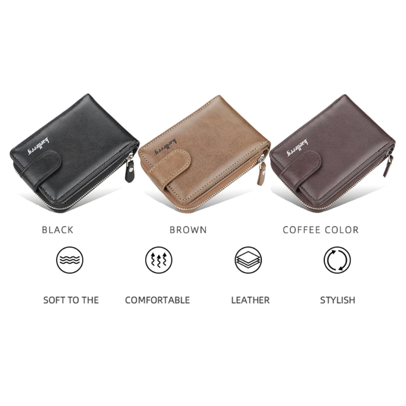

Men Credit Card Holder Cards Case Pocket Zipper Wallet Organizer